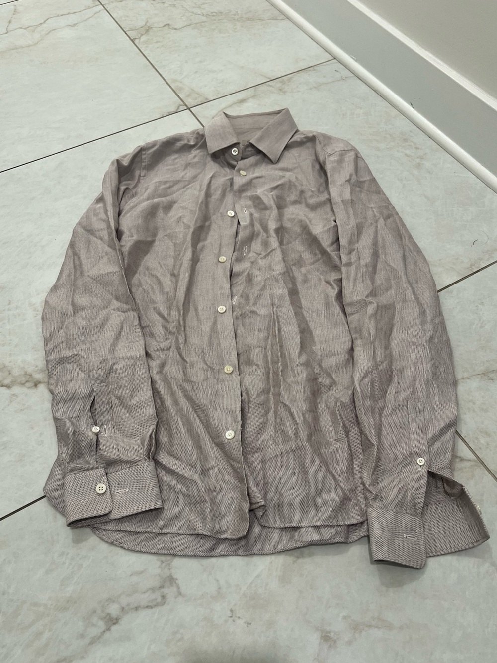 Z Zegna Gray Button Down Shirt Size 39-15.5